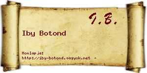 Iby Botond névjegykártya